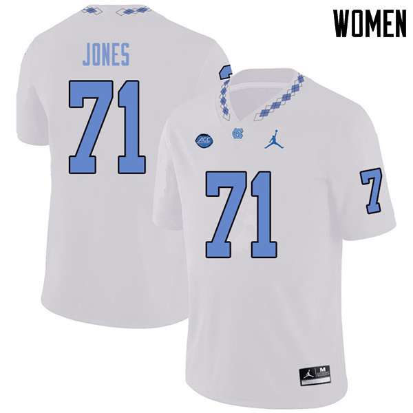 Jordan Brand Women #71 Marcus Jones North Carolina Tar Heels College Football Jerseys Sale-White
